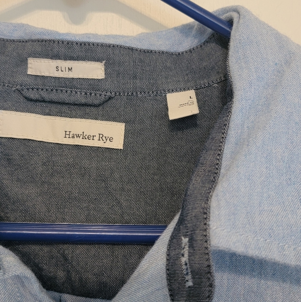 Hawker Rye Button Front Shirt Size Large - Picture 3 of 3